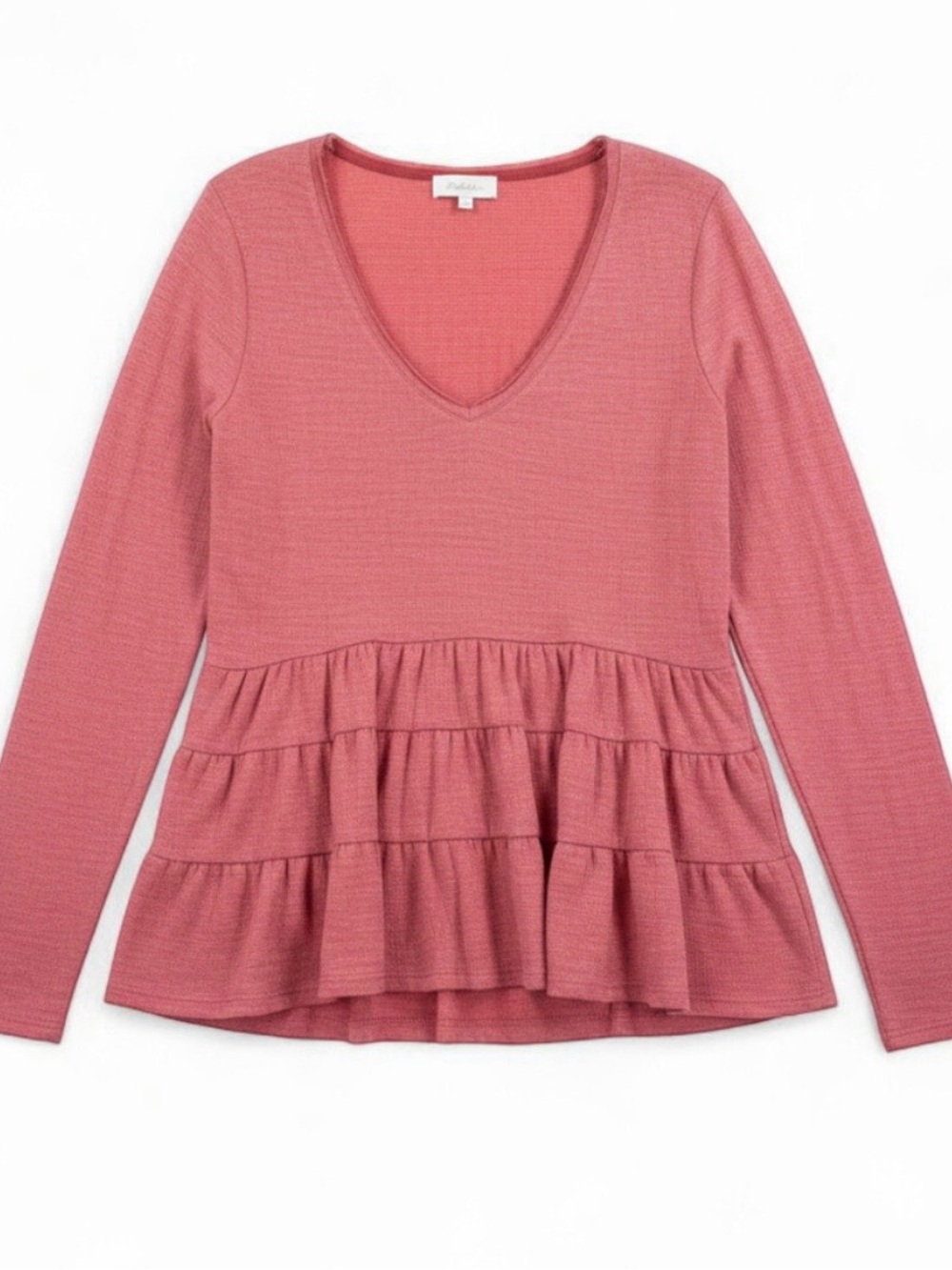 Anthropologie Deletta Pink Ruffle Top Womens Small
